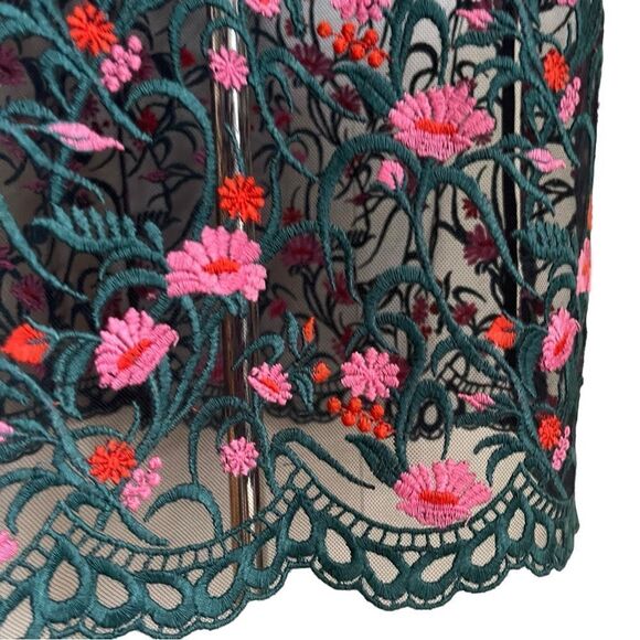 Anthro Moulinette Soeurs Floral Embroidered Lace Mesh Net Sheath Tunic Top - Picture 13 of 16